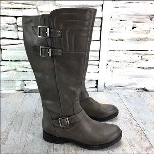 Natural Soul Bijoux Gray Boot Tall Side Buckles